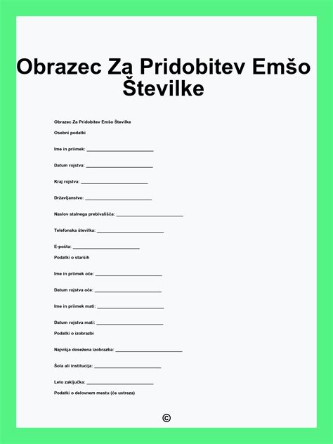 primer tovornega lista z označenim poljem za vnos številke