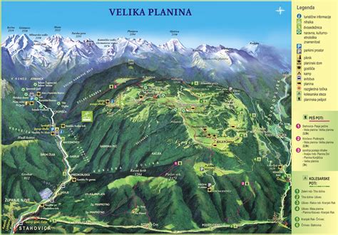 Zemljevid poti do Velike Planine