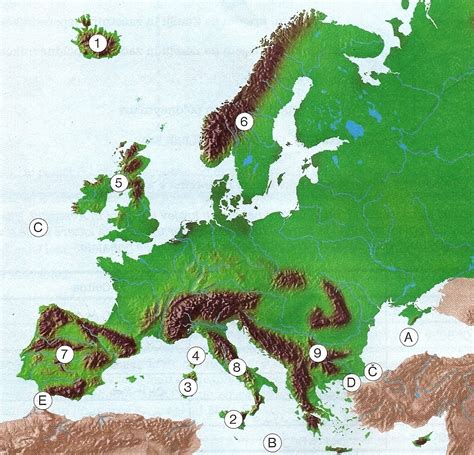 Zemljevid Tirenskega morja z označenimi otoki