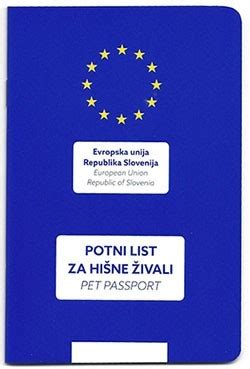 Potni list in potni list za hišne živali