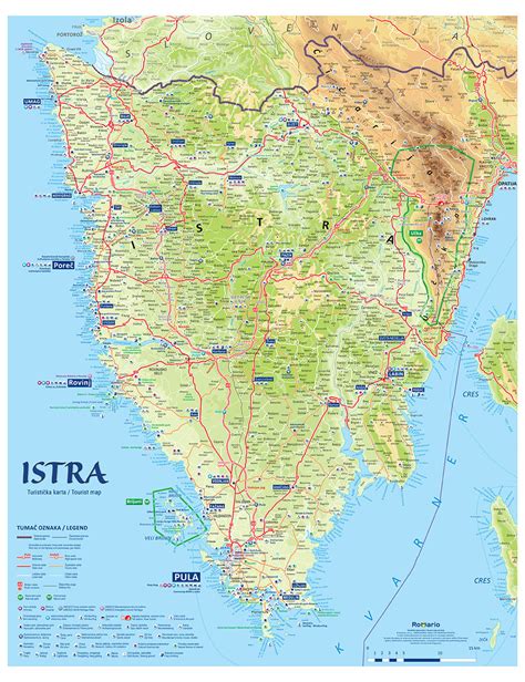 Karta Slovenske Istre z označenimi območji