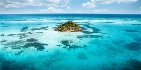 Skupina potnikov raziskuje tropski otok