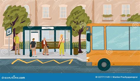 Bus arriving at a bus station