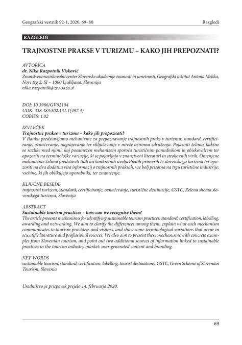 Infografika o trajnostnih praksah v turizmu