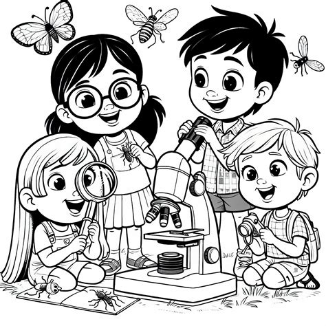 Otroci raziskujejo pod mikroskopom