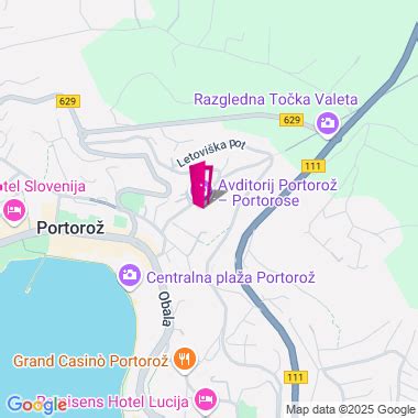 Map of Portorož with key locations highlighted