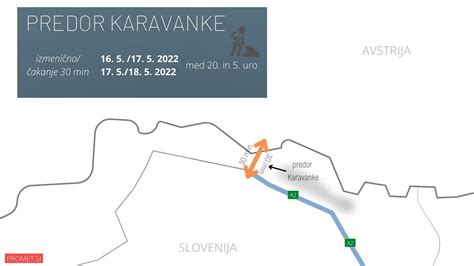 Prikaz lokacije mejnega prehoda Karavanke na zemljevidu Evrope