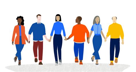 Ilustracija skupine ljudi na pohodu