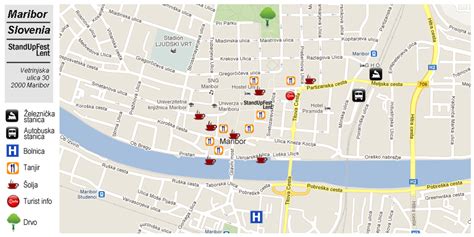Mapa Maribora s poudarjenim položajem Kadetnice