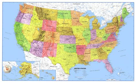 Zemljevid zahodne Amerike z označenimi glavnimi destinacijami potovanja.