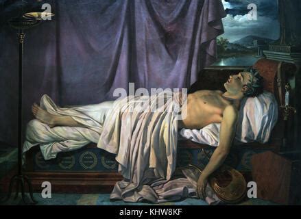 Lord Byron on his Death-bed, Joseph Denis Odevaere, 1826